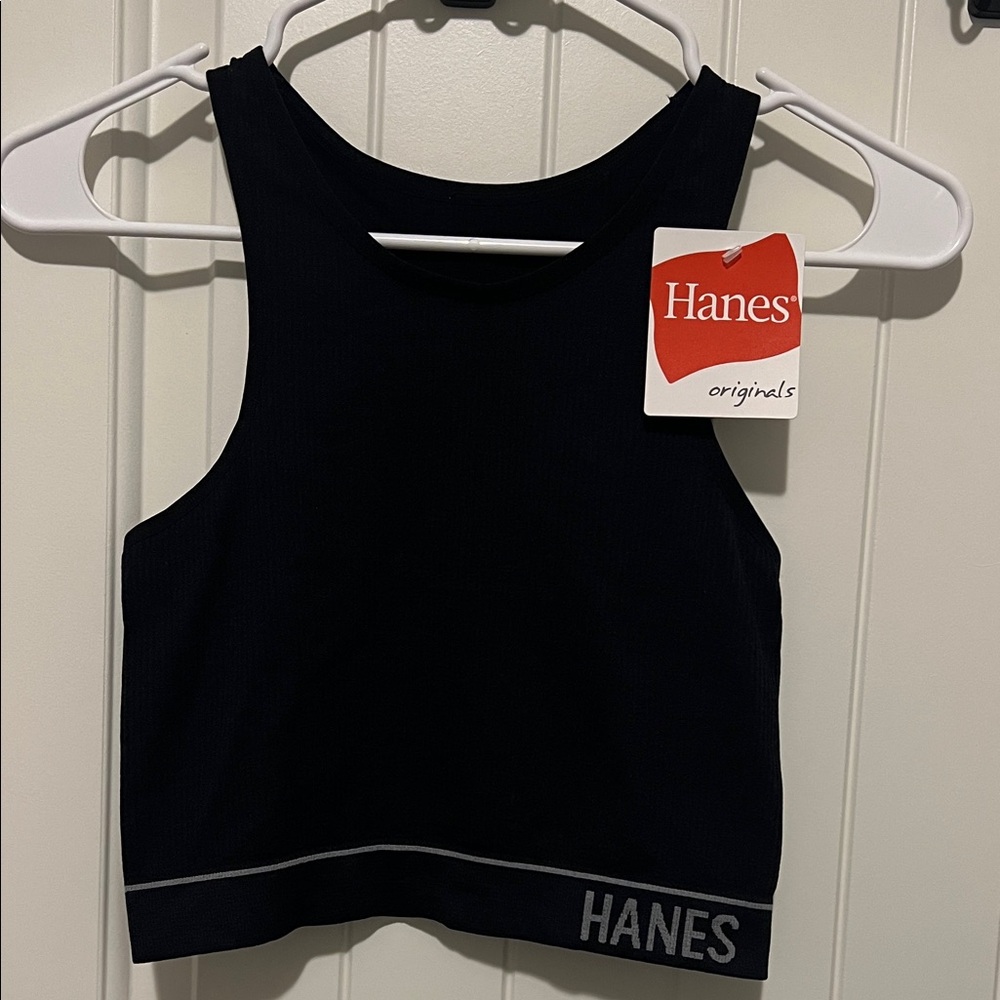 Hanes Black Tank Bra - XS